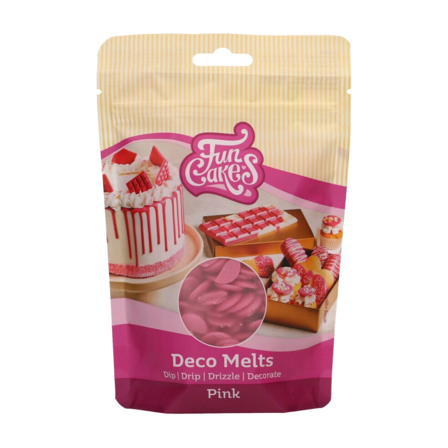 FunCakes Deco Melts Roze - 250 gram op witte achtergrond