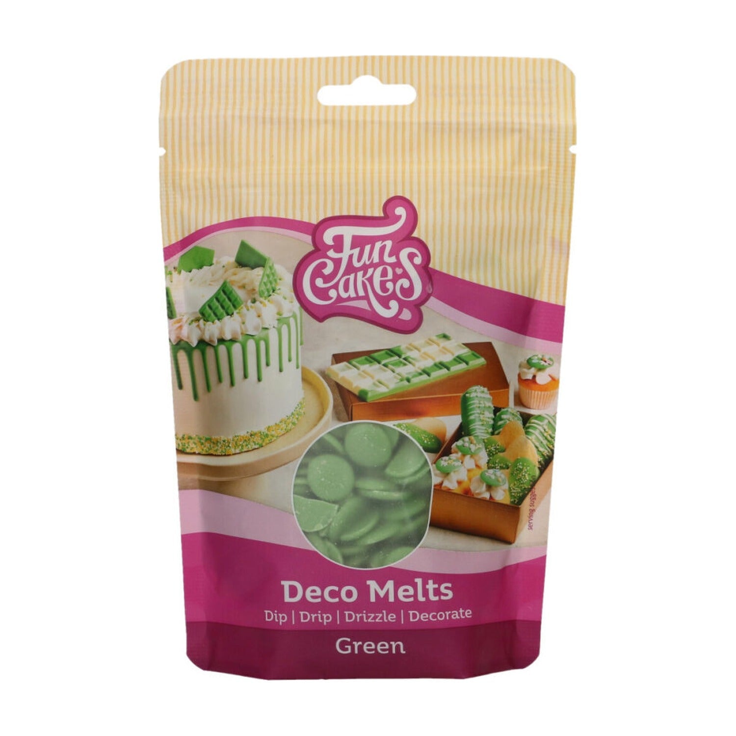 FunCakes Deco Melts Groen - 250 gram op witte achtergrond