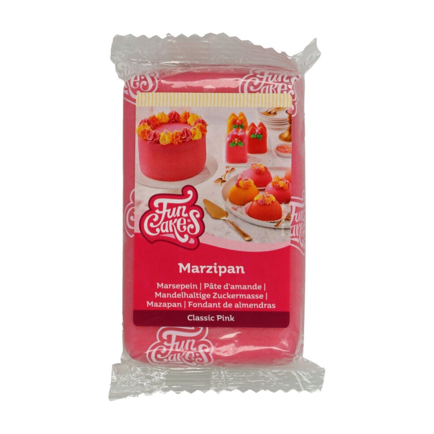 FunCakes Marsepein Classic Pink - 250 gram op witte achtergrond