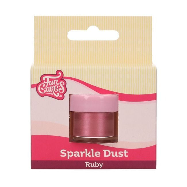Verpakking Sparkle Dust Ruby met glazen potje glitterpoeder