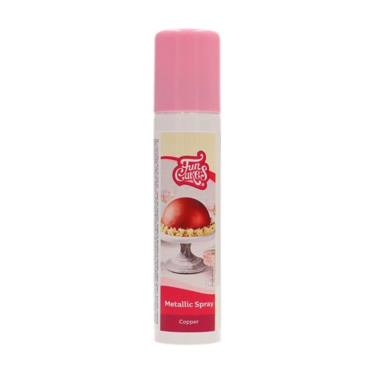 FunCakes Metallic Spray Koper - 100 ml op witte achtergrond