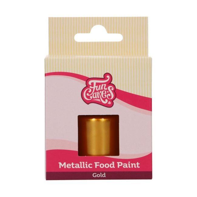 Verpakking van FunCakes Metallic Food Paint in de kleur goud