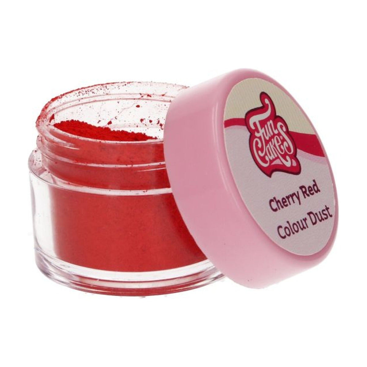 FunCakes Colour Dust Cherry Red op witte achtergrond