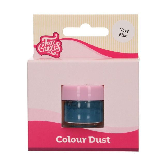 Potje FunCakes Colour Dust in de kleur marineblauw in verpakking