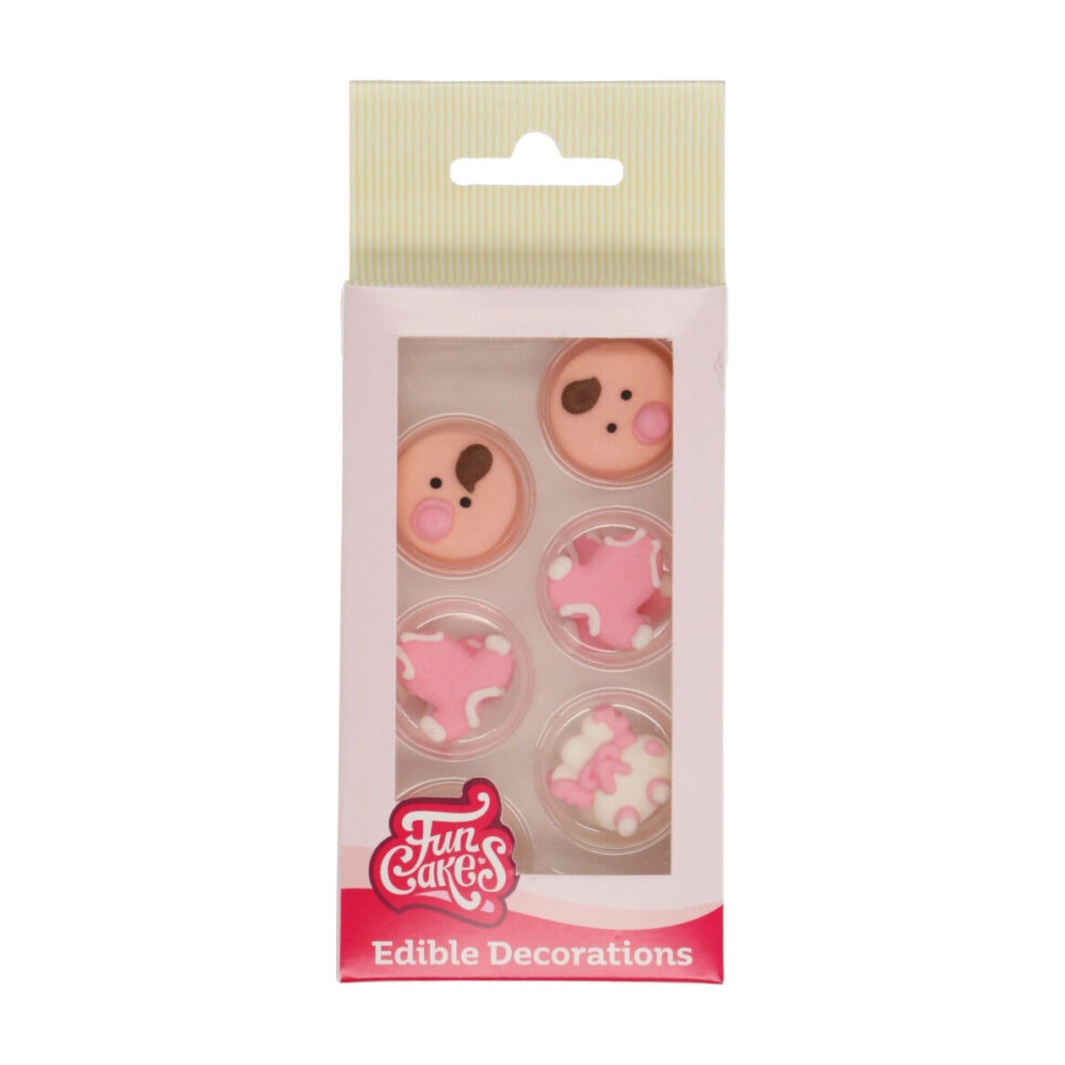 FunCakes Suikerdecoratie Baby Meisje - 12 stuks op witte achtergrond