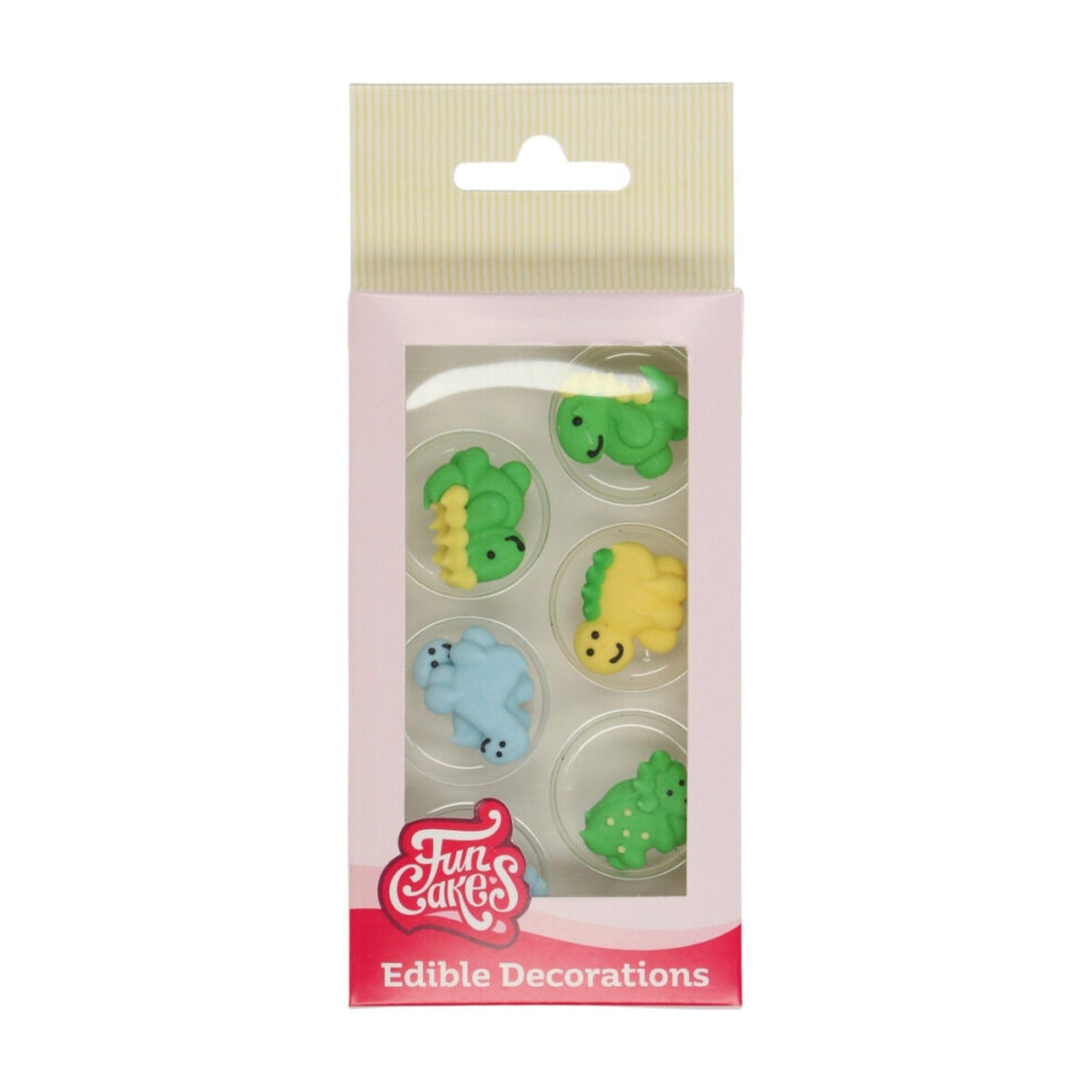 FunCakes Suikerdecoratie Dino - 12 stuks op witte achtergrond