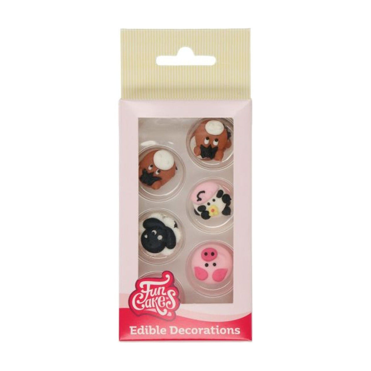FunCakes Suikerdecoratie Boerderij Dieren Set/12 op witte achtergrond