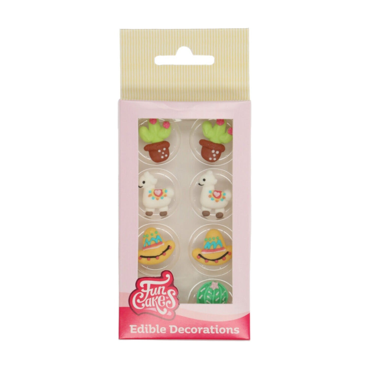FunCakes Suikerdecoratie Alpaca - 8 stuks op witte achtergrond