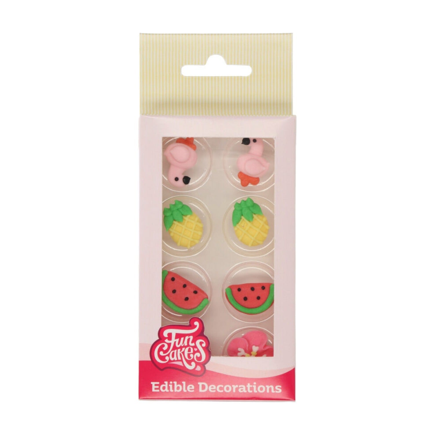 FunCakes Suikerdecoratie Tropical - 8 stuks op witte achtergrond