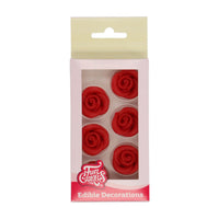 FunCakes Marsepein Decoratie Rozen Rood - 6 stuks