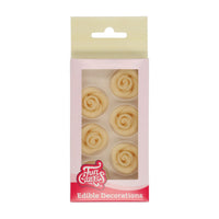 FunCakes Marsepein Decoratie Rozen Wit - 6 stuks