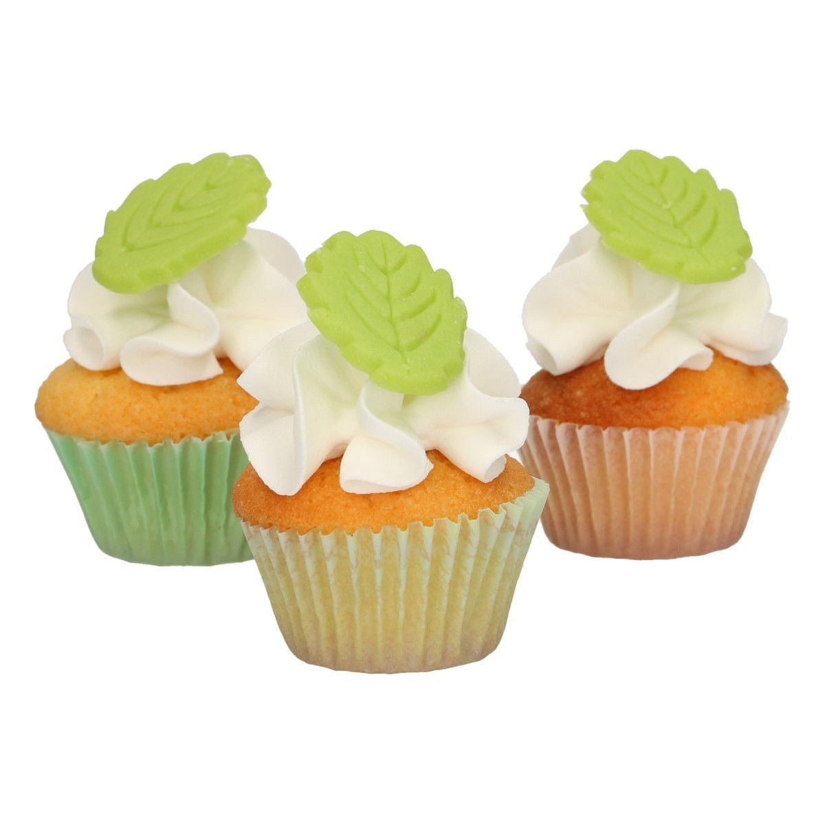 Cupcakes met botercrème en suikerblad als topper