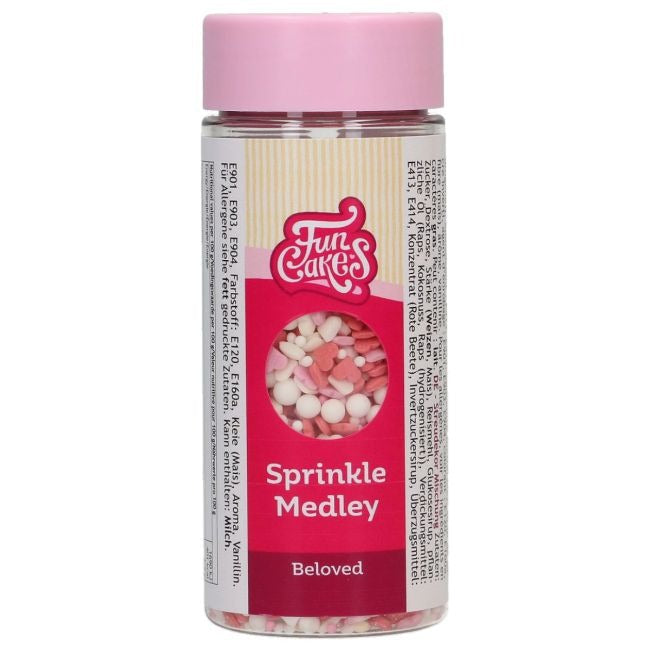Pot Sprinkle Medley Beloved met hartjes in roze en wit