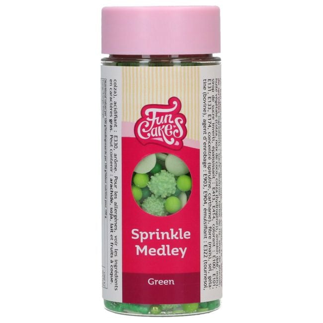 Pot Sprinkle Medley Green met groene bolletjes en bloemetjes