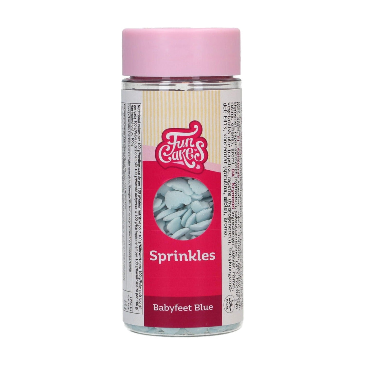FunCakes Sprinkles Baby Feet Jongen - 55 gram op witte achtergrond