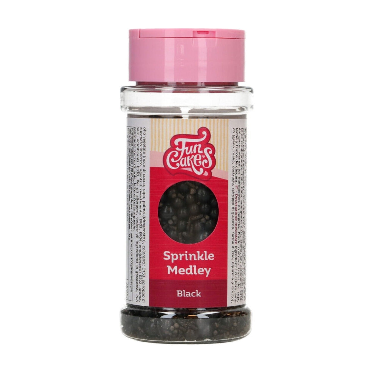 FunCakes Sprinkles Black Medley - 65 gram op witte achtergrond