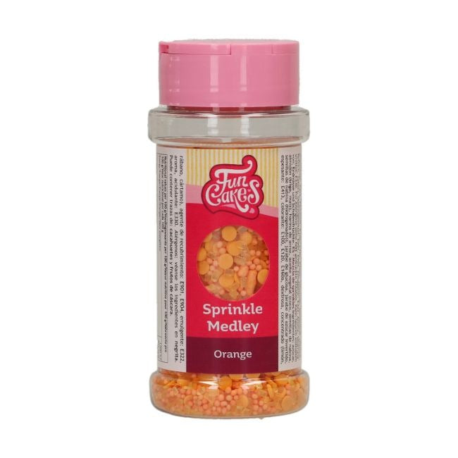 Pot Sprinkle Medley Orange met oranje sprinkles