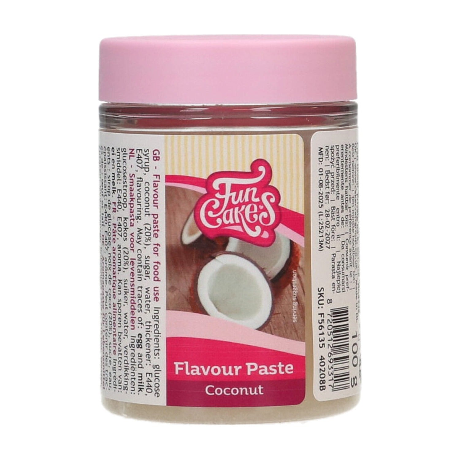 FunCakes Smaakpasta Kokos - 100 gram op witte achtergrond