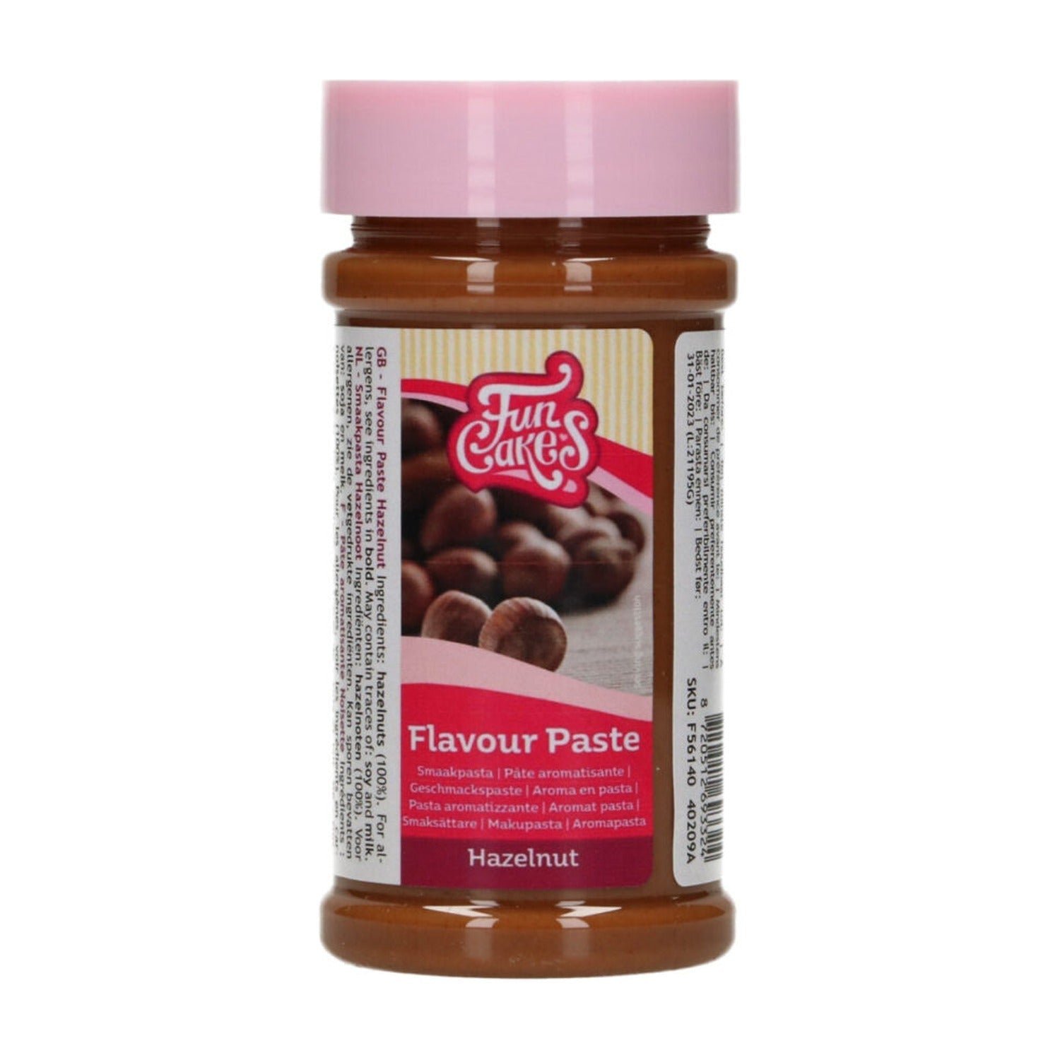 FunCakes Smaakpasta Hazelnoot - 100 gram op witte achtergrond