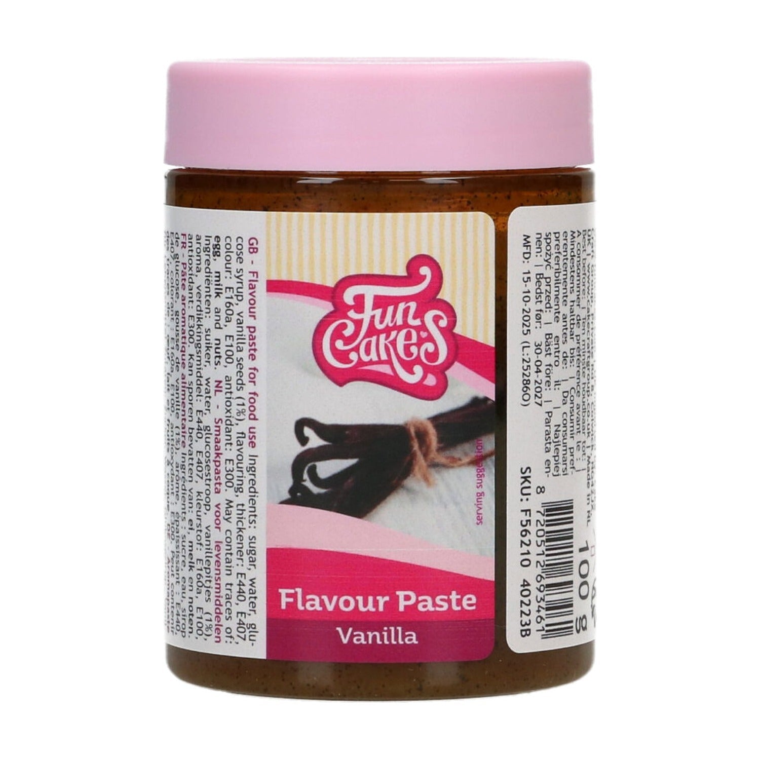 FunCakes Smaakpasta Vanille - 100 gram op witte achtergrond