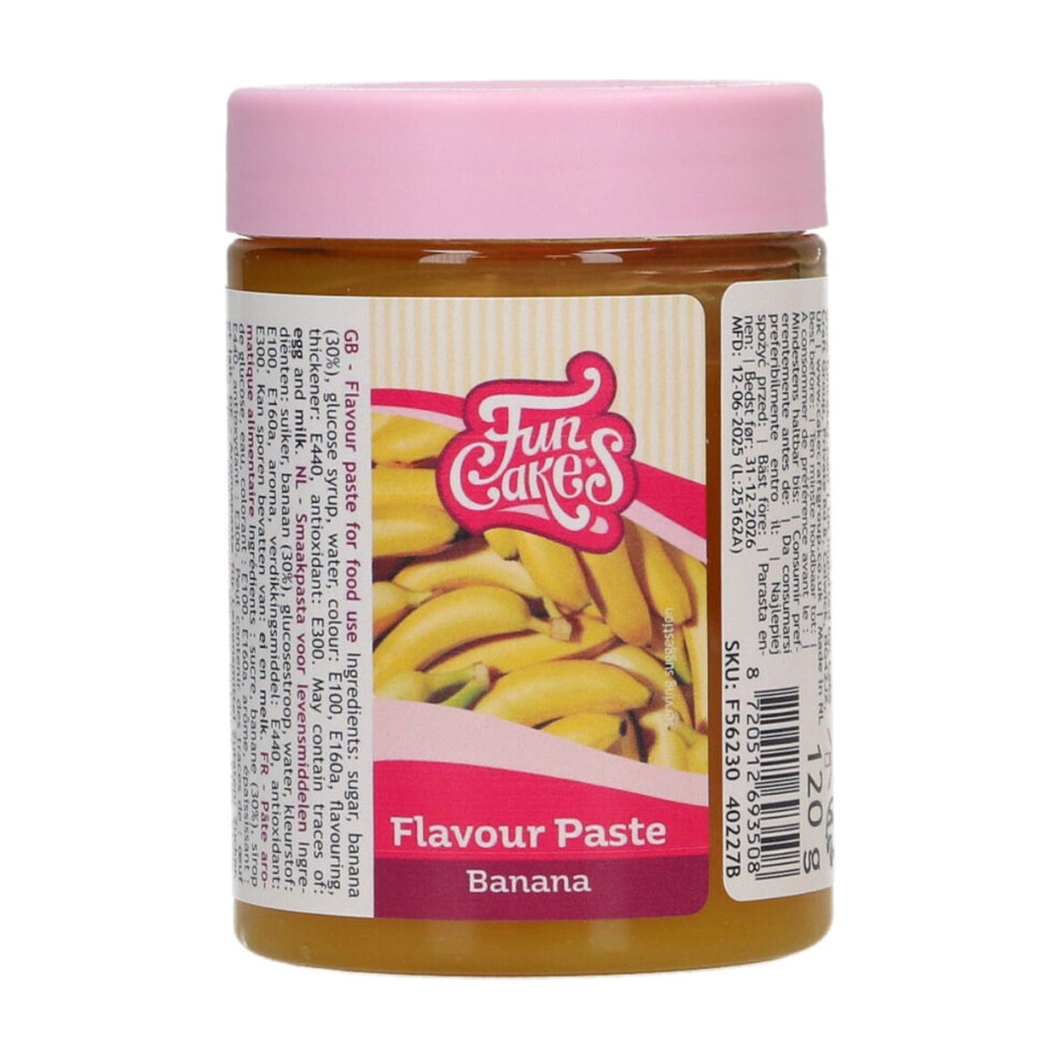 FunCakes Smaakpasta Banaan - 120 gram op witte achtergrond