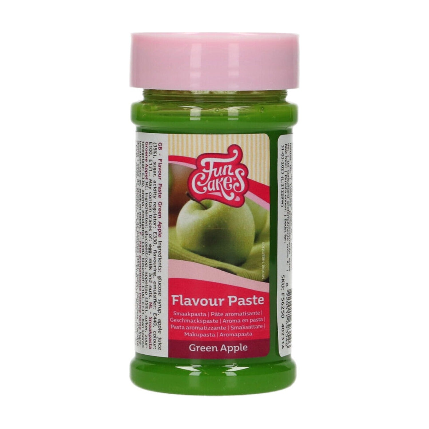 FunCakes Smaakpasta Groene Appel - 120 gram op witte achtergrond