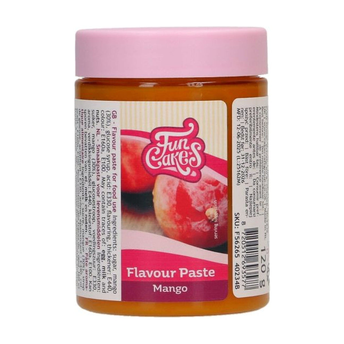 FunCakes Smaakpasta Mango - 120 gram op witte achtergrond