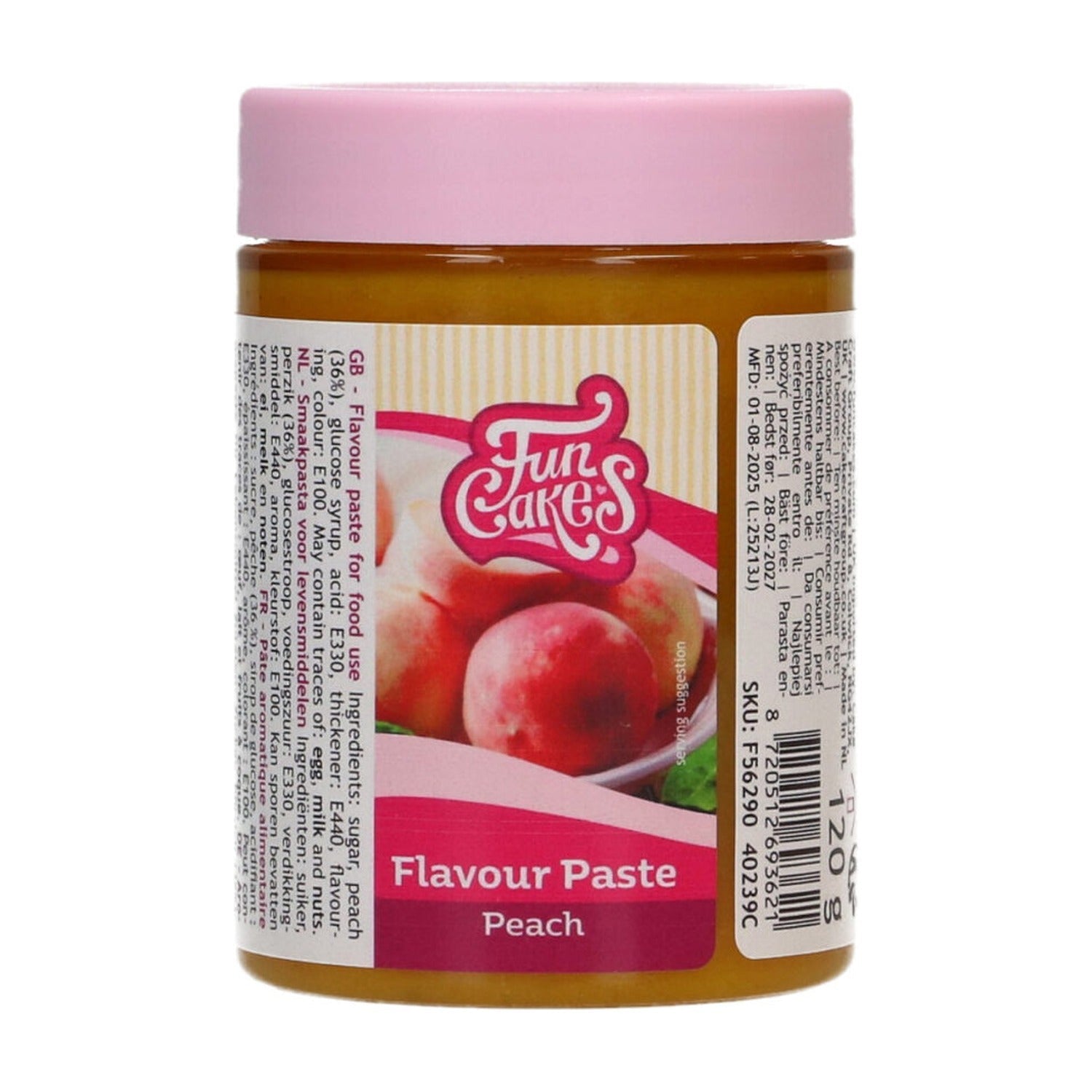 FunCakes Smaakpasta Perzik - 120 gram op witte achtergrond