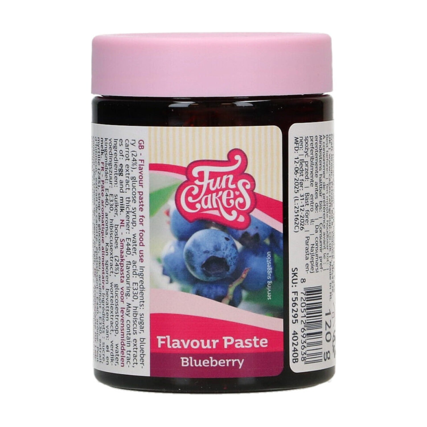 FunCakes Smaakpasta Bosbes - 120 gram op witte achtergrond