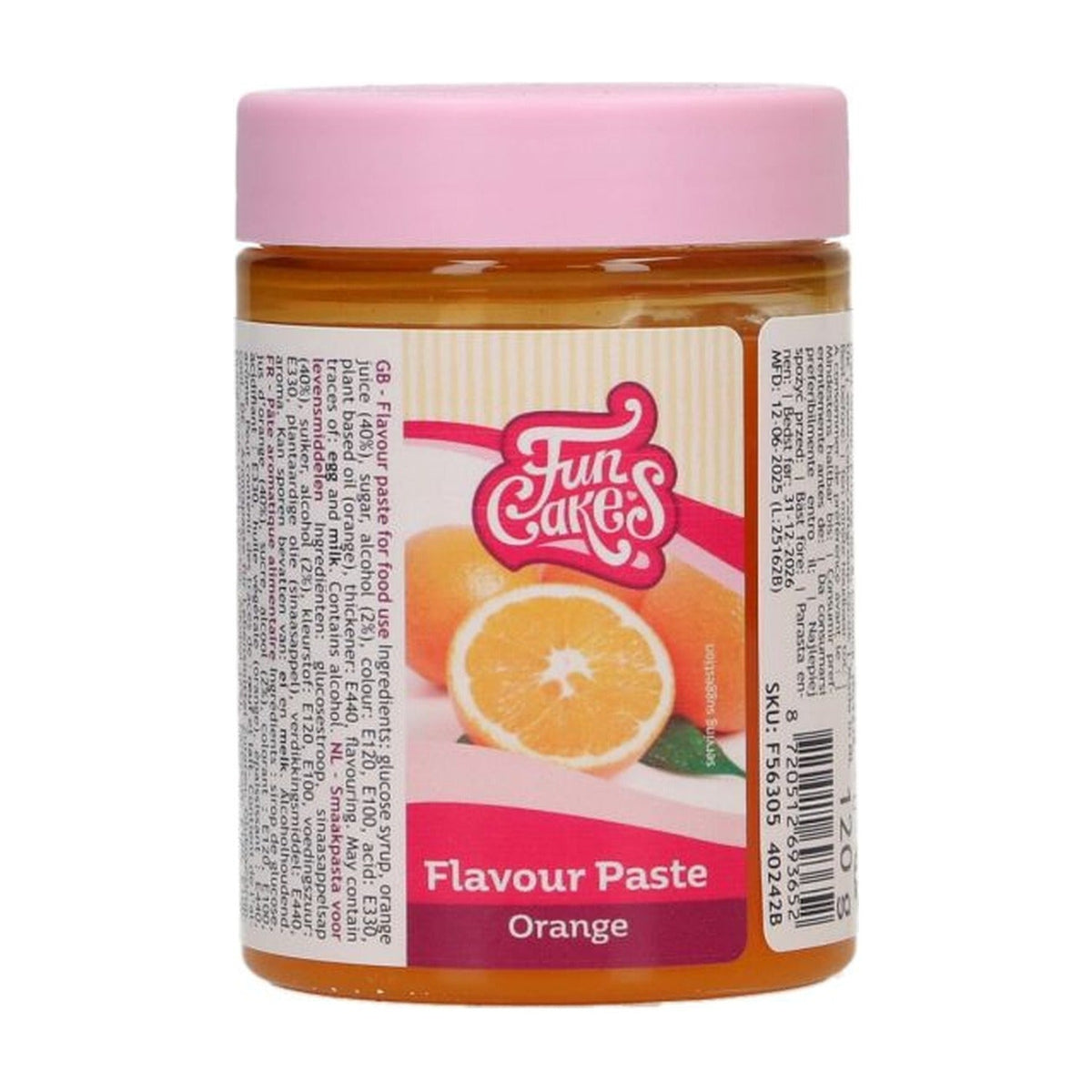 FunCakes Smaakpasta Sinaasappel - 120 gram op witte achtergrond