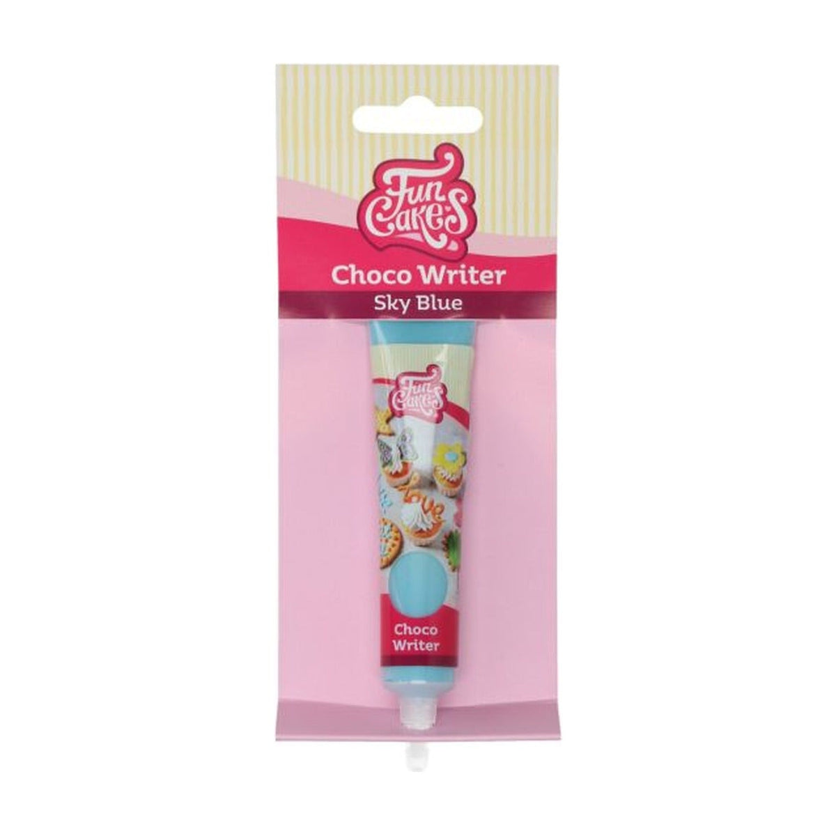 FunCakes Choco Writer Licht blauw - 25 gram op witte achtergrond