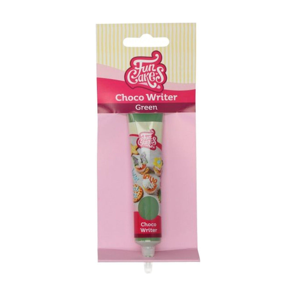 FunCakes Choco Writer Groen - 25 gram op witte achtergrond