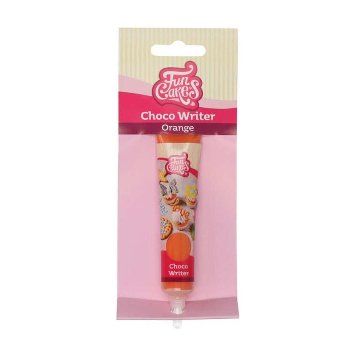 FunCakes Choco Writer Orange - 25 gram op witte achtergrond