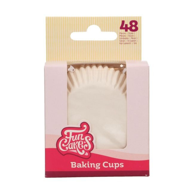 Doos FunCakes baking cups wit met kijkvenster, 48 stuks