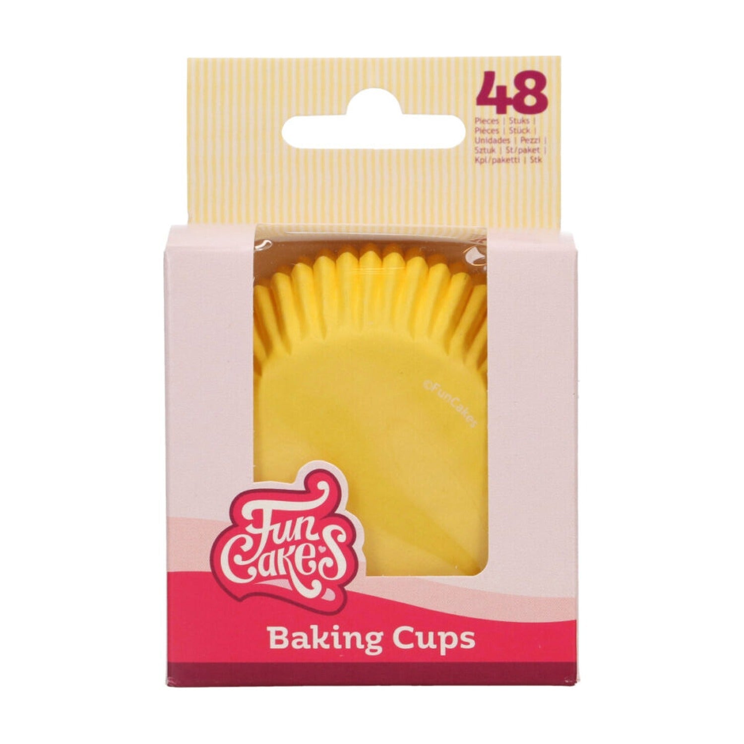 FunCakes Baking Cups Okergeel - 48 stuks op witte achtergrond