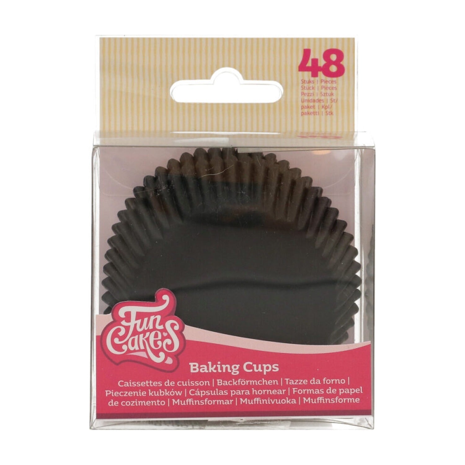 FunCakes Baking Cups Zwart - 50 stuks op witte achtergrond