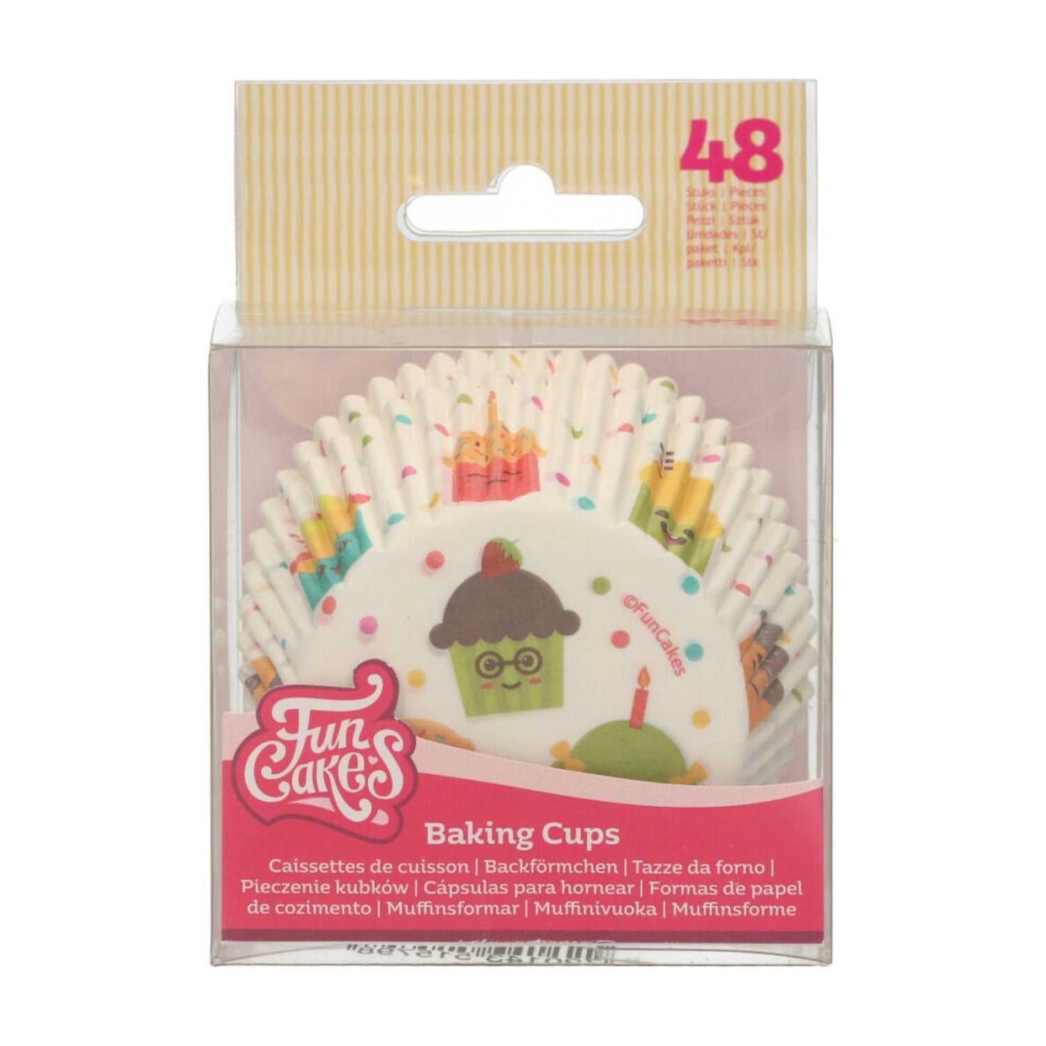 FunCakes Baking Cups Cupcake Party - 48 stuks op witte achtergrond