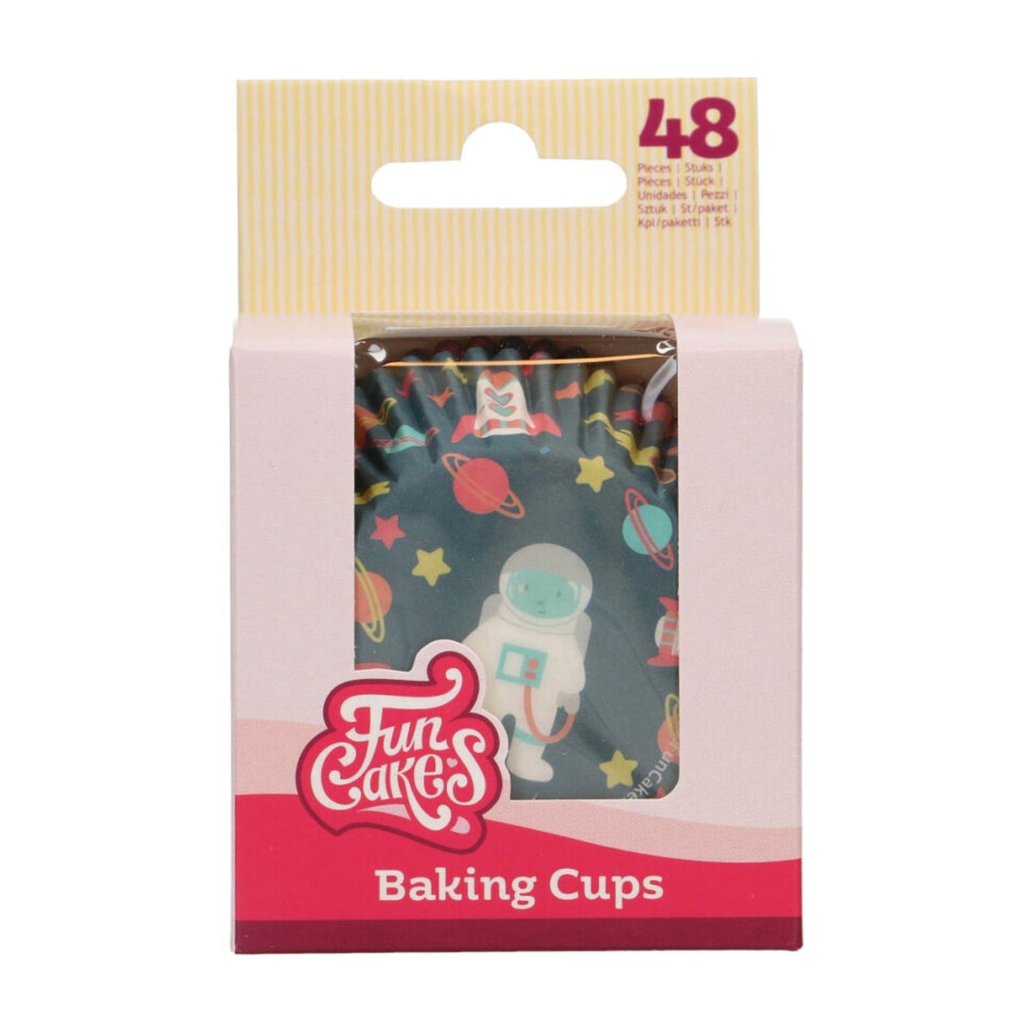 FunCakes Baking Cups Space - 48 stuks op witte achtergrond