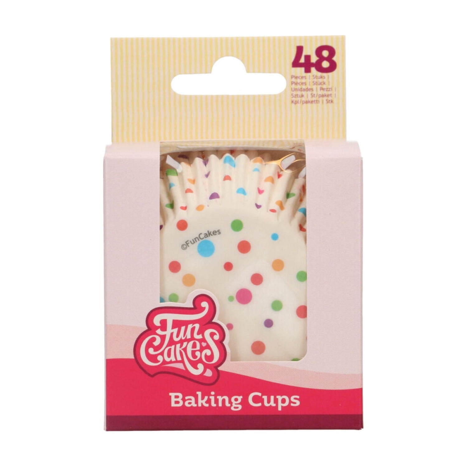 FunCakes Baking Cups Confetti - 48 stuks op witte achtergrond