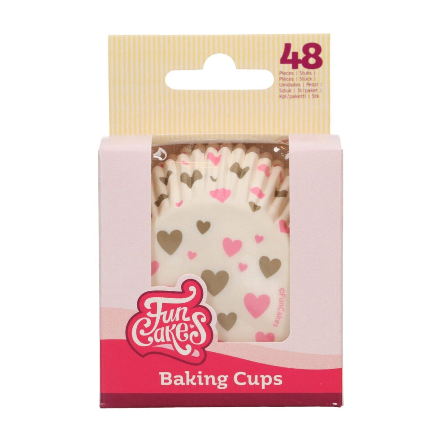FunCakes Baking Cups Hartjes - 48 stuks op witte achtergrond