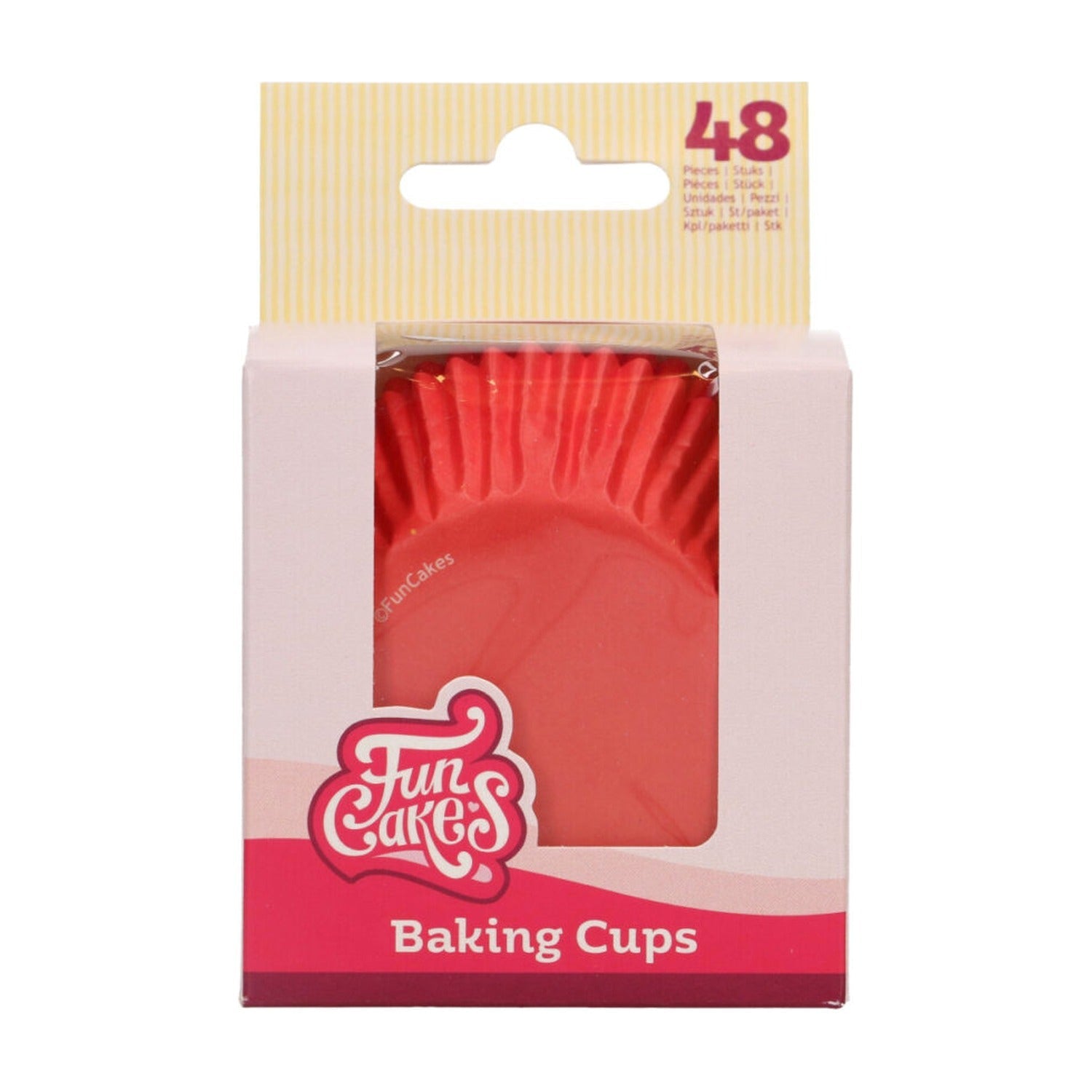 FunCakes Baking Cups Rood en Roze - 48 stuks op witte achtergrond