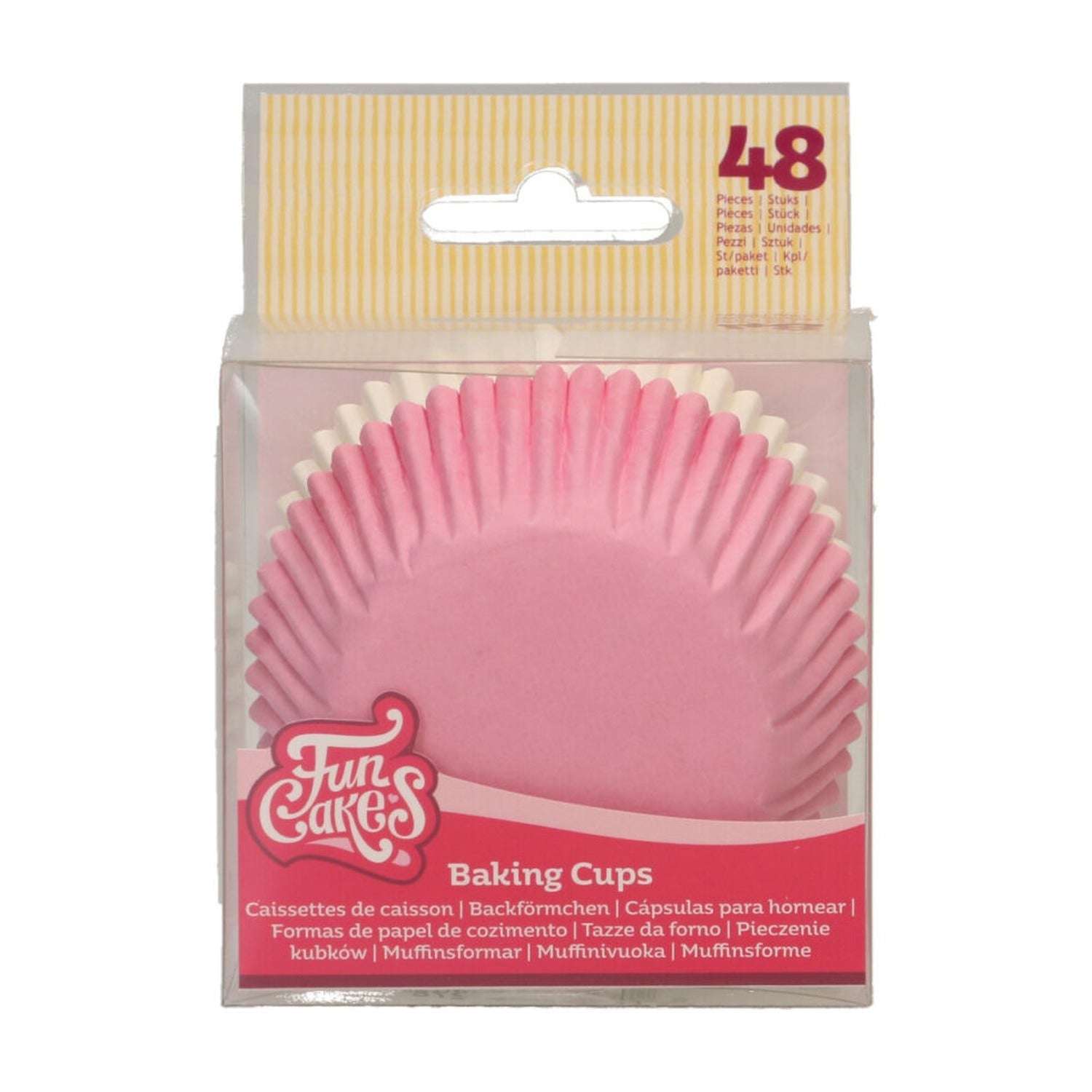 FunCakes Baking Cups Roze - 48 stuks op witte achtergrond