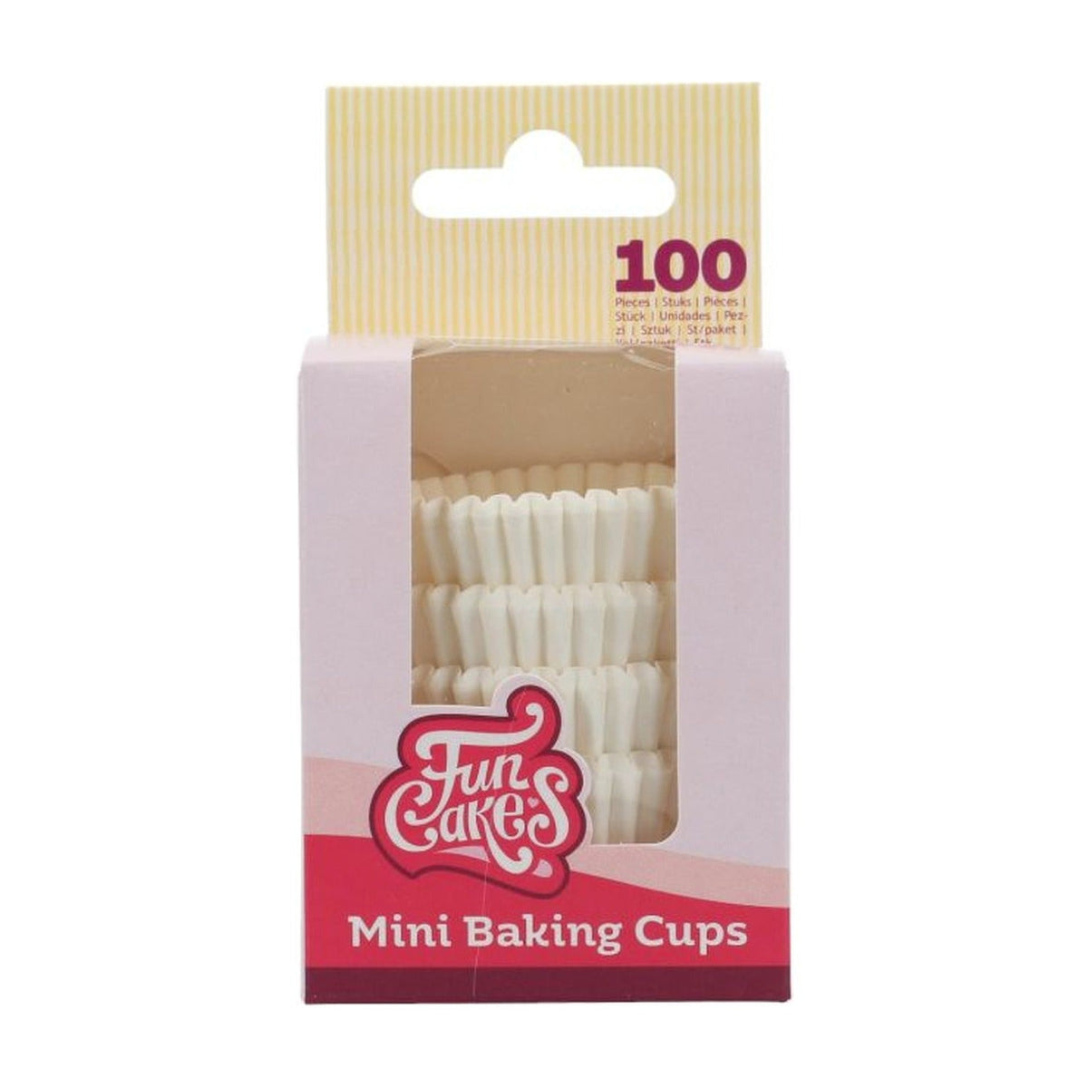FunCakes Mini Baking Cups Wit - 100 stuks op witte achtergrond