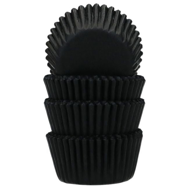 Gestapelde zwarte baking cups