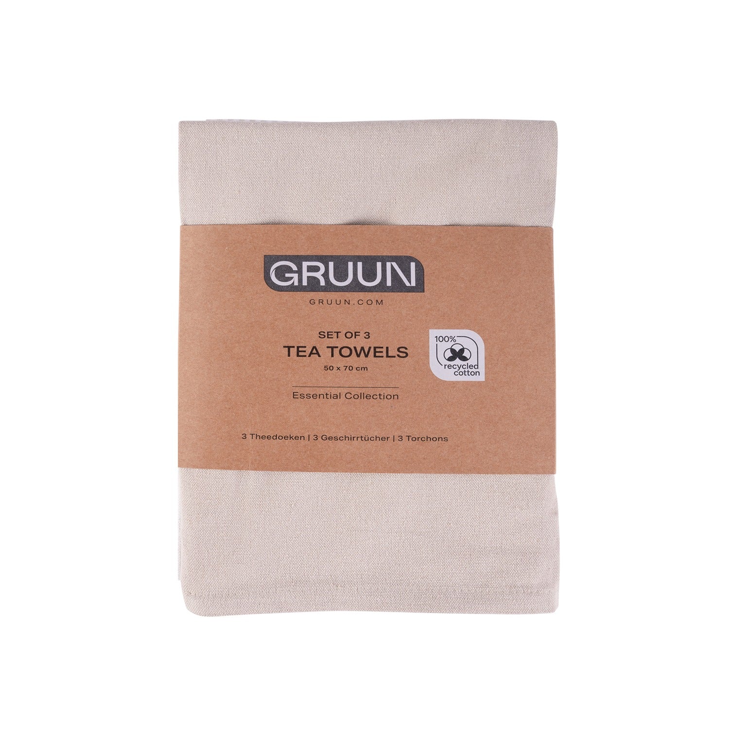 Gruun Theedoeken Set van 3 - Zand