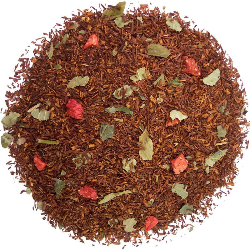 Geels Thee Rooibos Aardbei- Room - 100 gram op witte achtergrond