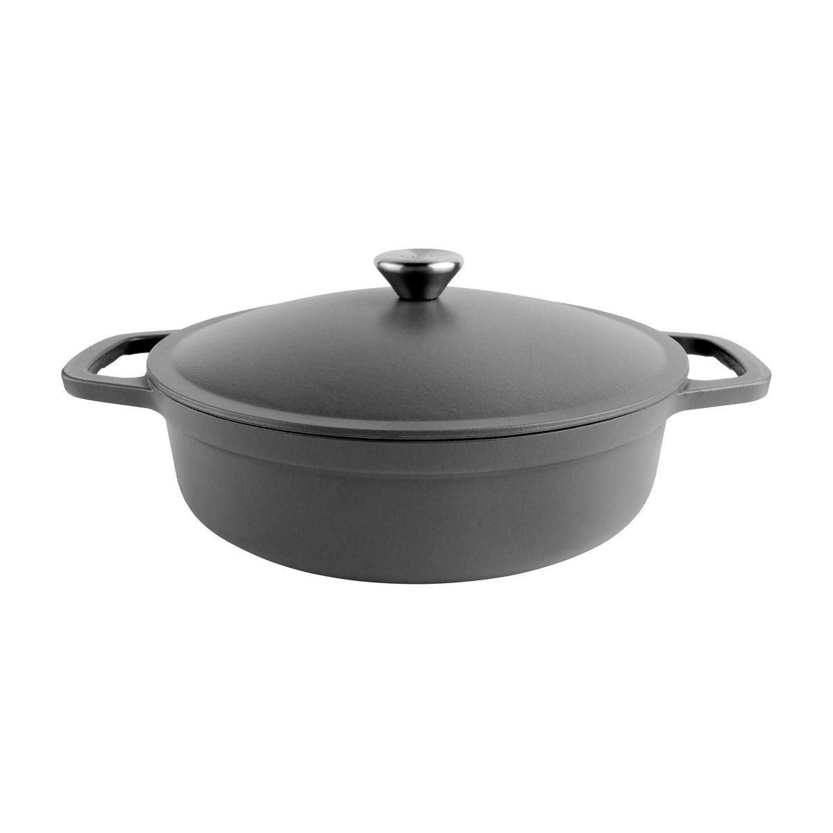 Grunwerg Commichef Lage Braadpan Gietijzer Furnace Black - 28 cm op witte achtergrond