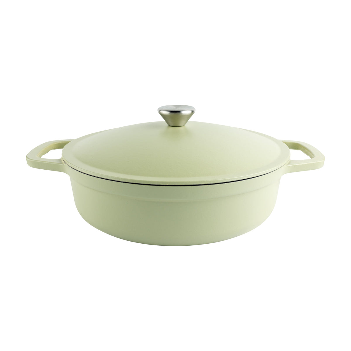 Grunwerg Commichef Lage Braadpan Gietijzer Garden Green - 28 cm op witte achtergrond