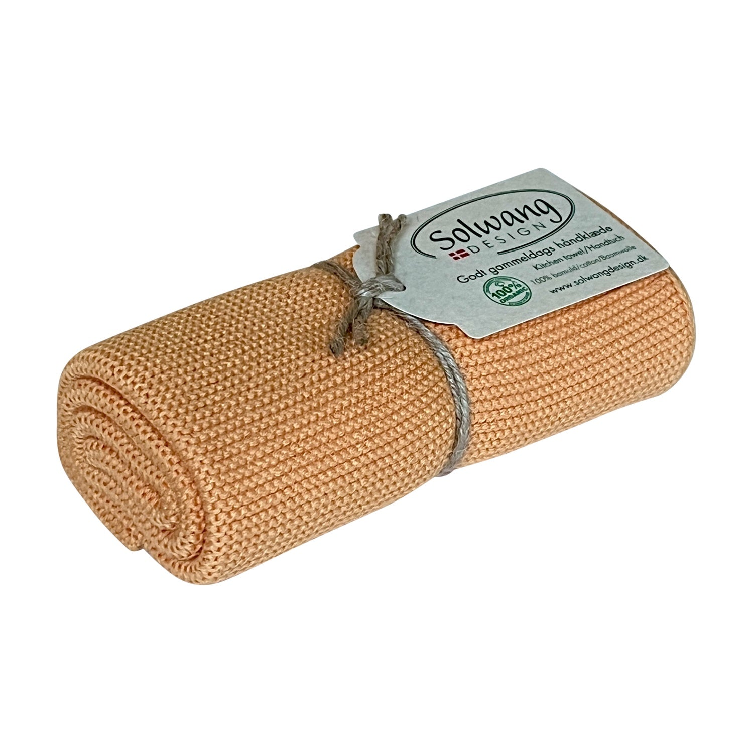 Solwang Design Keukendoek - Licht Verbrand Oranje op witte achtergrond