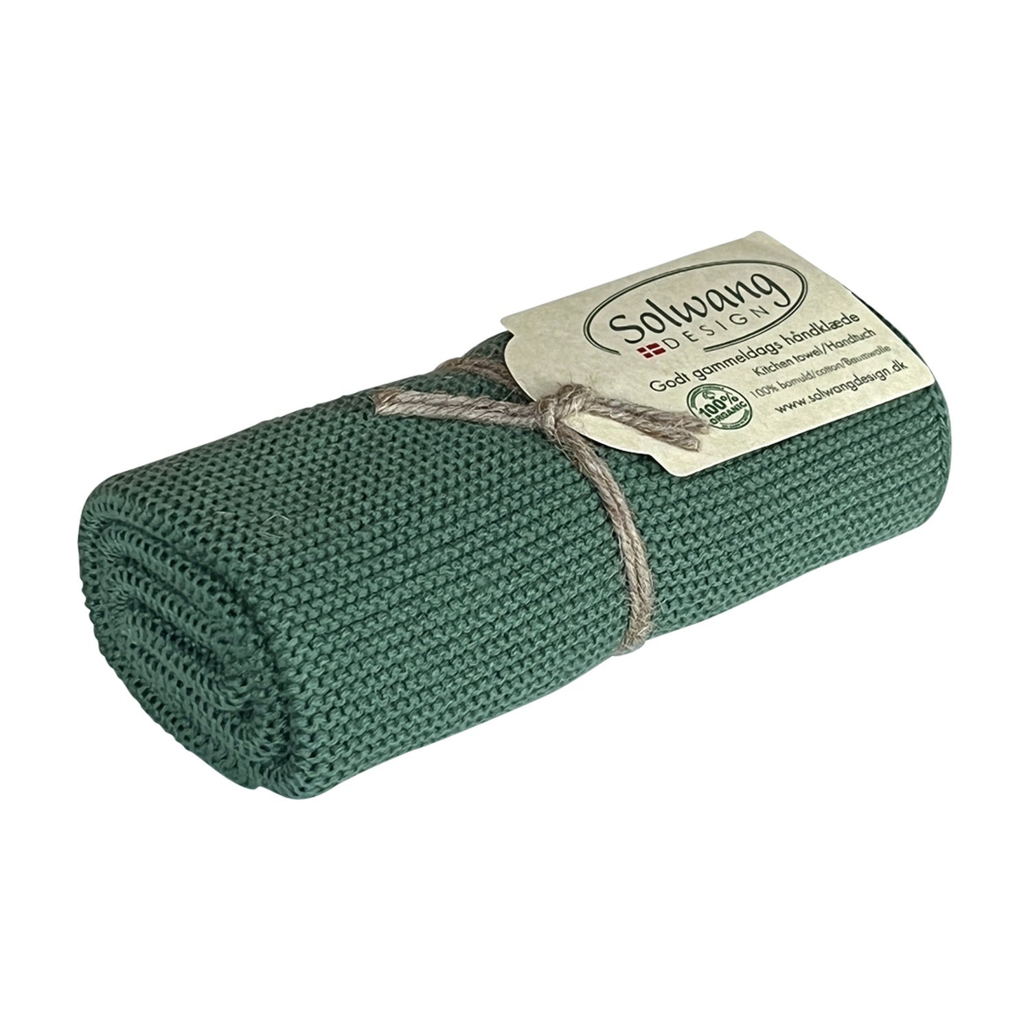 Solwang Design Keukendoek - Zeegroen op witte achtergrond